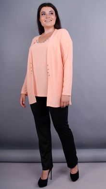 Дона. Жакет+блуза для жінок великих розмірів. Персик. 485134504 фото