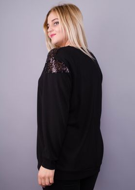 Plus size knitting blouse. Black+black.485138033 485138033 photo