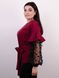 Women's blouse with ruffles of Plus sizes. Bordeaux.485138724 485138724 photo 3