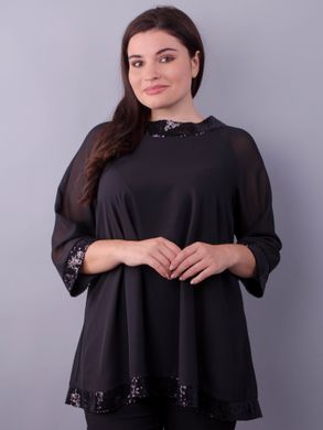 Exquisite chiffon blouse plus size. Black.485138157 485138157 photo