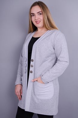 Stylish female cardigan of Plus sizes. Grey.485130844 485130844 photo