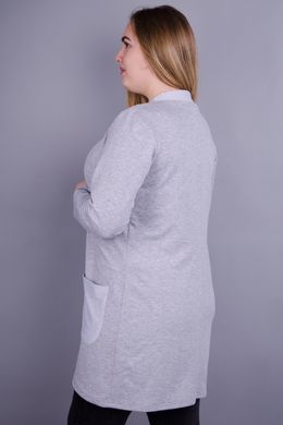 Elegante cardigan femminile di dimensioni più. Grey.485130844 485130844 foto