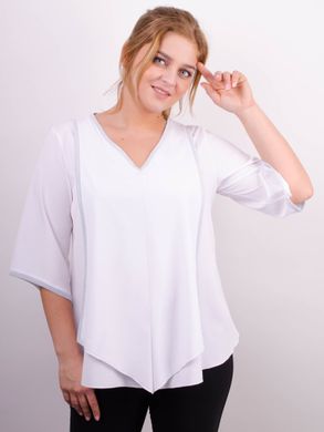 Марина. Весняна блуза великих розмірів. Білий. 485138815 фото