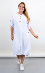 Алегра. Летнее спортивное платье с капюшоном большого размера. Белый. 485142227 фото