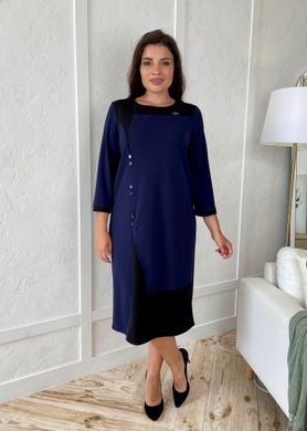 Марія Маріс. Комбінована сукня великих розмірів. Синій, 50