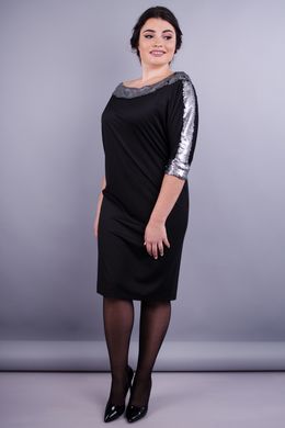 Клєо. Вечірня сукня великих розмірів. Чорний+срібло. 485131209 фото