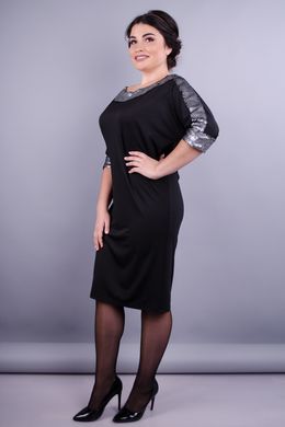 Клєо. Вечірня сукня великих розмірів. Чорний+срібло. 485131209 фото
