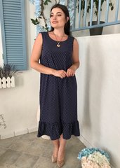 Lightweight dress with ruffle plus size Blue small peas.399126493, M