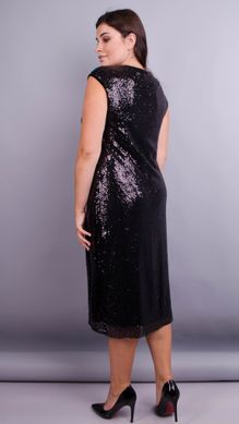 שמלת קוקטייל עם פאייטים בתוספת גודל. שחור .485137645 485137645 צילום