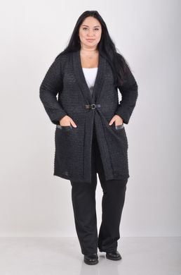 The cardigan is long with a fastener. Black.4952783545860 4952783545860 photo