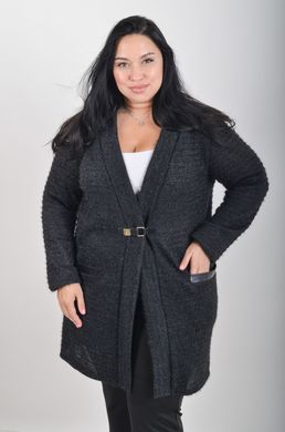 The cardigan is long with a fastener. Black.4952783545860 4952783545860 photo