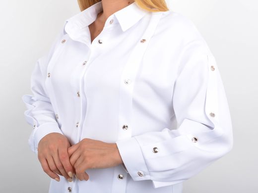 Office women's blouse on a Plus size. White.485142415 485142415 photo