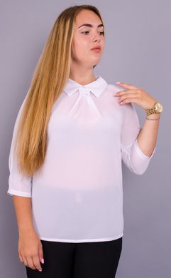 Una camicetta femminile elegante di dimensioni più. Bianco.485130786 485130786 foto
