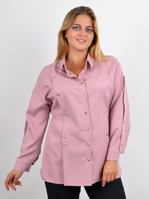 Ліка. Офісна жіноча блуза на великий розмір. Пудра. 485142427 фото