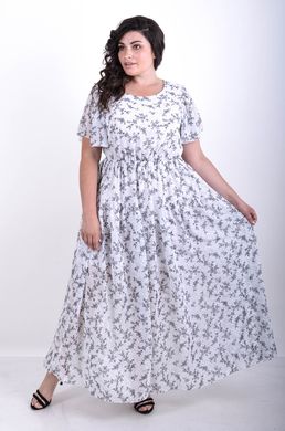 Журавлина. Повседневное летнее шифоновое платье. Цветок белый 4952782945052 фото