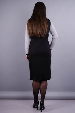 Альфа. Женское платье в деловом стиле больших размеров. Серый/черный. 485131244 фото