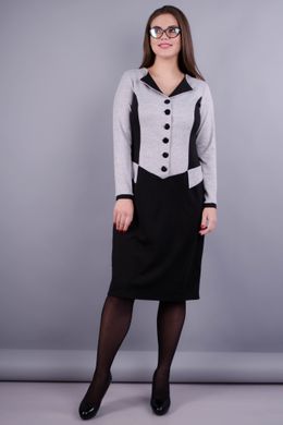 Альфа. Жіноча сукня у діловому стилі великих розмірів. Сірий/чорний. 485131244 фото