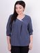 Stylish Plus size blouse. Blue.485139074 485139074 photo 1