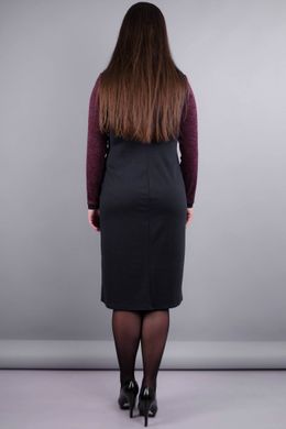 Альфа. Женское платье в деловом стиле больших размеров. Бордо/черный. 485138304 фото