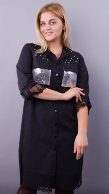 חולצת שמלה אלגנטית בגדלי פלוס. שחור+כסף .485138277 485138277 צילום