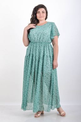 Журавлина. Повседневное летнее шифоновое платье. Цветок зеленый 4952782965052 фото