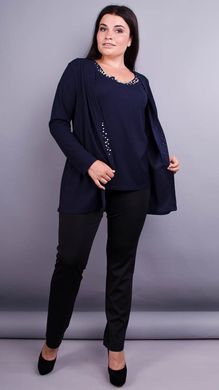 Дона. Жакет+блуза для женщин больших размеров. Синий. 485134092 фото