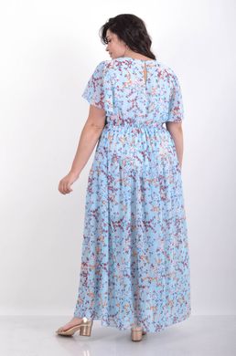 Журавлина. Повседневное летнее шифоновое платье. Колокольчик голубой 4952782985860 фото