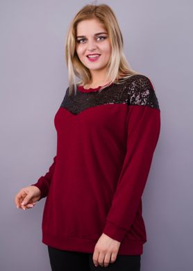 Plus size knitting blouse. Bordeaux+black.485138020 485138020 photo